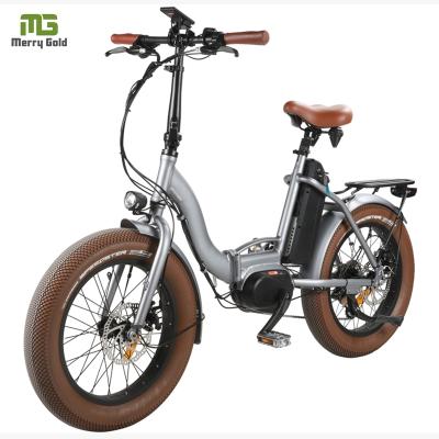 China Mini Mid Drive Folding Fat Bike 20 Inch 48V Big Power Electric Bicycle for sale