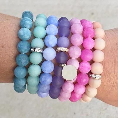 China Bohemia Bohemia Summer Aromatherapy Jewelry, Healing Crystal Quartz With Donut Spacer Natural Stone Zircon Beads Bracelet for sale