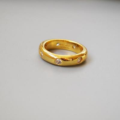 China Romantic Clear Crystal Simple Ring Band, 18K Gold Filled Ring for sale