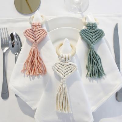 China Viable Napkin Ring Boho Tassel Napkin Rings Macrame Napkin Rings Thanksgiving Table Decor for sale