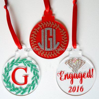 China European Lilly Decorate Monogrammed Christmas Ornaments, acrylic medallion ornaments for sale