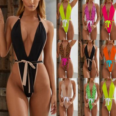 China Hot Fashion Style 8 Colors Beach Sports Swimwear Bikini Women Anti-UV Bandage Sexy One Piece Swimwear for sale