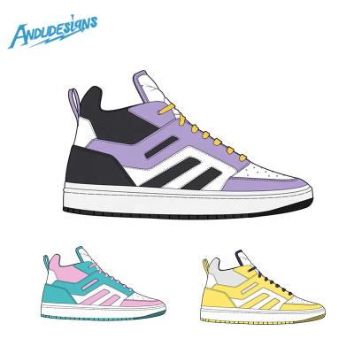 China Fashion\Comfortable\Durable\Breathable\Lighted Sports High Top Custom Shoes Wholesale OEM Casual Shoes Men Fashion Basketball Sneakers Men for sale