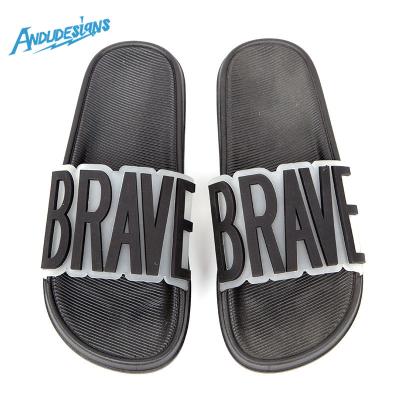 China OEM Lightweight Custom Comfortable Multiple Colors Hide Logo PVC Custom Slippers Slides Sandals For Women Mens for sale