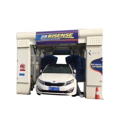 China New China-chic Risense brush washing fully automatic drive through tunnel car wash with 9 brushes and conveyors for sale