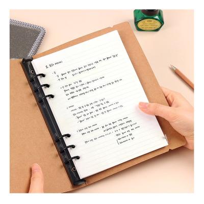 China Custom Printing Paper Refill 6 Ring Loose Leaf Planner Notebook Refill A5 6 Hole Hardcover 180 Sheets 360 Pages Thick Hole for sale