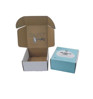 China Big Good Price Customized Recyclable Blue Corrugated Paper Packaging Gift Box for sale