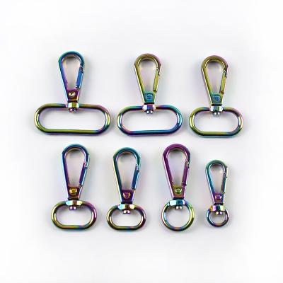 China Hardware Accessories Hook Deepeel F4-1 8-38mm Dog Buckle Rainbow Hook Buckle For Bag Parts Key Chain Decoration Buckles for sale