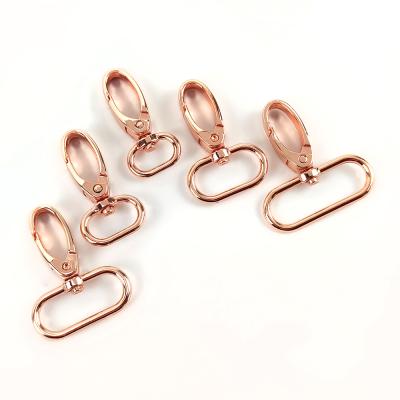 China Deepeel F4-3 Bag Parts 16/20/25/32/38mm Purse Buckle Hugging Buckle Rose Gold Swivel Hook Key Chain Purse Hardware Snap for sale