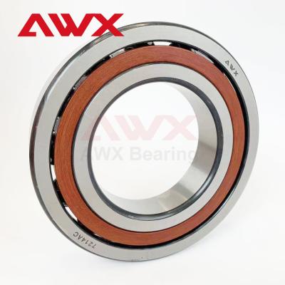 China SUJ2 Ceramic Balls Pressed Steel Cage Contact Angular Ball Bearing for sale