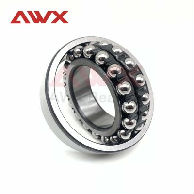 China Double Row Aligning Ball Bearings P0 Precision Rating Chrome Steel Nylon Cage for sale