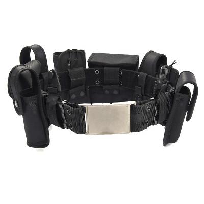 China Army Webbing Belt Eight-piece Armed Pockets Belt Duty Belt Black Safety Kit Security Patrol Multifunction Belt for sale