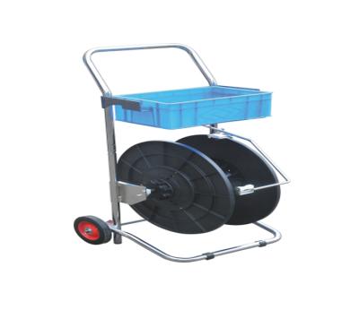 China Plastic Strapping Food PP/PET Strapping Cart, Strapping Tool Polypropylene PP Strap Dispenser Packing Storage Tape Tool Cart for sale