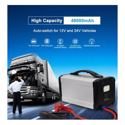 China Portable Touring Car Peak Current 2000A 12V 24V 48000mAh Battery Booster Car Jump Starter for sale