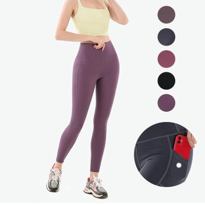 China Lulu American High-waisted Breathable Hip Lift Exercise Fitness Pants Stretch Pocket Yoga Pants Fishing Tight Quick Dry Pants for sale