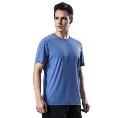 China Summer T-shirt Men's Breathable Sports Around Collars Ice Silk Sleeve Custom Leisure T-Shirt Shorts Cold Outdoor Cold Running Tops Lulu for sale