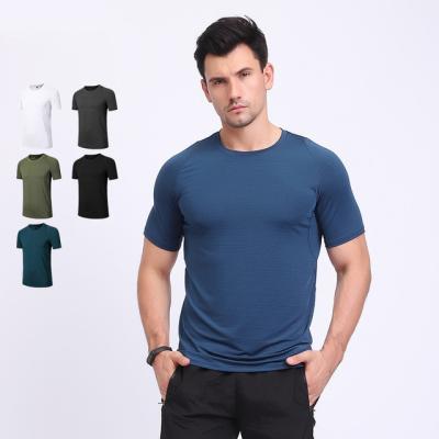 China Luluxia Breathable Sports Fitness Shorts Sheath Large Size Breathable Round Neck Stretch Men's Recreation Quick Dryer Running T-shirt for sale