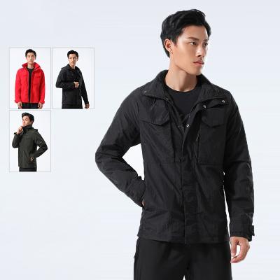 China Lulu Frontier Men's Amazon Breathable Workout Clothes Large Waterproof Jacket Sportswear Mountaineering Hooded Anorak Collectable for sale