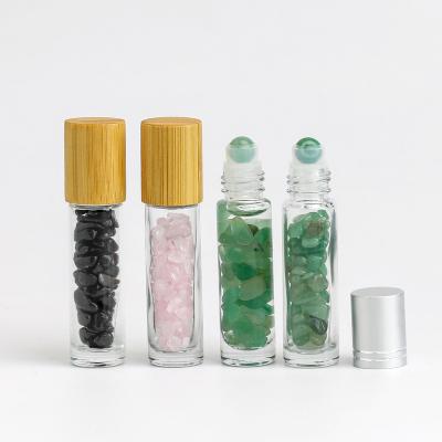 China Gemstone Cosmetic Roller Bottles Wholesale 5Ml Gemstone Roller Bottle Chips, Gemstone Essential Oil Roller Bottles for sale