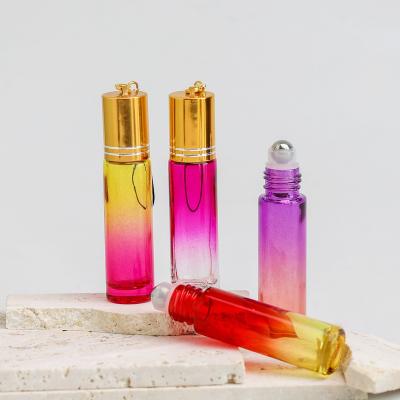 China 5Ml Amber Clear Gradual Change Essential Oil Cosmetic Empty Frosted Transparent Roll On Bottle, Perfume Roll On Bottle 10Ml for sale