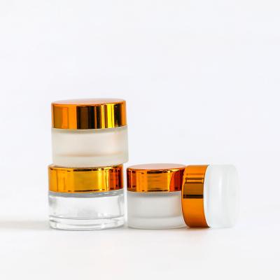 China Cosmetic Colored Glass Cosmetic Jars Cosmetic Packaging Glass Jar , Cosmetics Creams Glass Bottles And Jars for sale