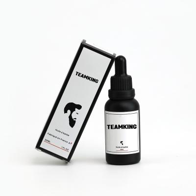 China Beard Essential Oil Dropper Bottle Black Bottle Beard Oil, Beard Oil Packaging Boxes And Cosmetic Glass Bottles for sale