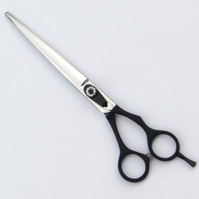 China Stainless Steel Professional Pet Grooming Shears With Black Rubber Handle for sale