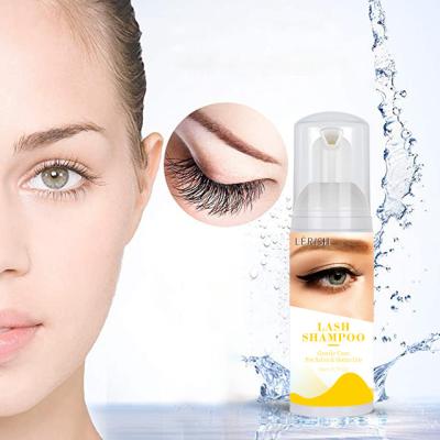 China Lerish OEM/ODM Private Label Lash Shampoo Lash Extension Safe 100% Natural Sulfate Eyelash Shampoo Lather Free Foam Remover for sale