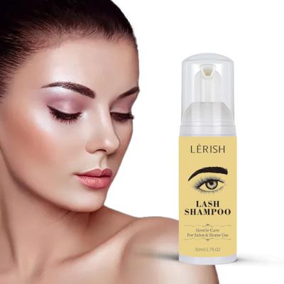 China LERISH Eyelash Wash Kit Oil Remover Safe Shampoo and Sulfate Free Rose Extract Eyelash Shampoo Set for sale