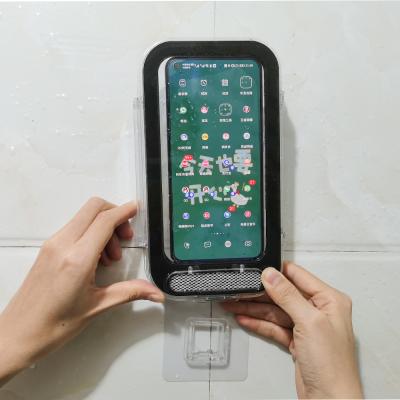 China Waterproof Phone Holder for Shower Phone Holder Screen Wall Mount Waterproof Touchable Phone Holder in Bathroom Tiles Mirror Bathtub for sale