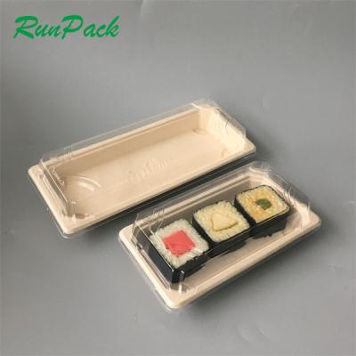 China Eco-friendly Disposable Wooden Paper Bento Box Togo Packaging Sushi Takeout Box for sale