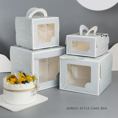 China Wholesale Disposable Luxury Customizable Christmas Mini Round Wedding Cup Cake Gift Paper Box Packaging With Window for sale