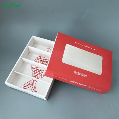 China Disposable Custom Disposable Sushi Packaging Take Away Paper Sushi Box for sale