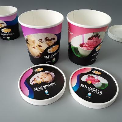 China Dome Lid Disposable Ice Cream Take Out Cup 500ml Ice Cream Cup Customize Paper Cup For Ice Cream for sale