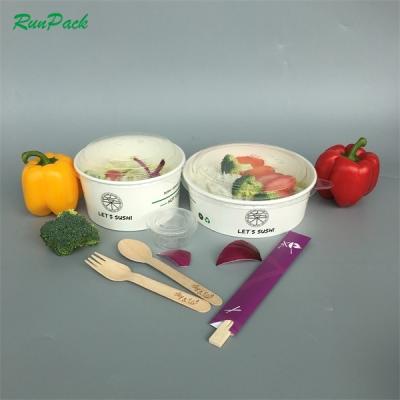 China Handmade disposable biodegradable takeout paper bowl 250ml 500ml 700ml 1000ml 1200ml 1500ml soup salad noggin at wholesale price for sale