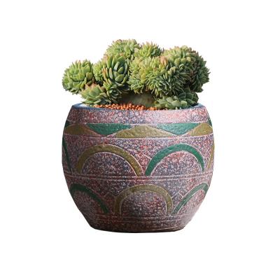 China Wholesale Modern Green Plant Medium Ceramic Succulent Pot Porcelain Flowerpot Decorative Planter Creative Indoor Gardening Ornaments for sale