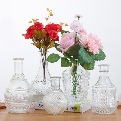 China Hot Selling Glass Vases Large Clear Cylinder Flower Arrangements Creative Striped Glass Vase At Central Statistical Institute Europe Factory Wholesale For Home for sale