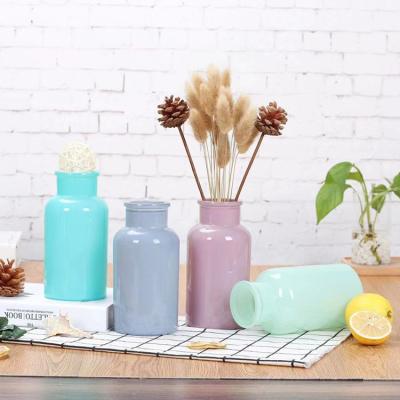 China Europe color simple modern simple creative glass vase home office decoration flower glass desktop ornaments for business gifts for sale