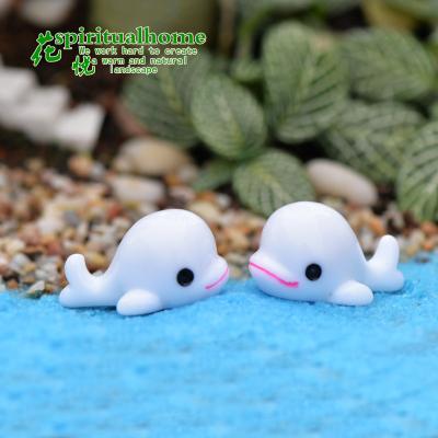 China China Small Dolphin Ornaments Ecology DIY Decoration Resin Marine Cute Blue White Cartoon Landscape Animal Desktop Figurine for sale