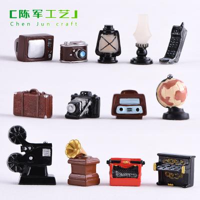 China Mini Resin Mini Recorder China Camera Retro Decoration Phonograph TV Suitcase Desktop Globe Crafts Home Living Room Ornaments Photo Props for sale