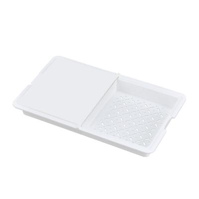 China Viable Kitchen Chopper Non-Slip Plastic Vegetable Wash Dish Draining Tray Chopping Board for sale