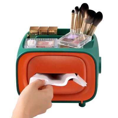 China Contemporary Magnetic Dustproof Plastic Cardboard Desktop Seal Box Household Tissue Wet Storage Box for sale