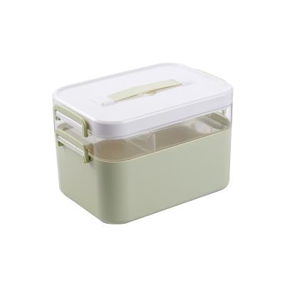 China Stored 2 Layers Family First Aid Kit Color Portable Medicine Box Emergency Medical Medicine Box Universal Storage Box for sale