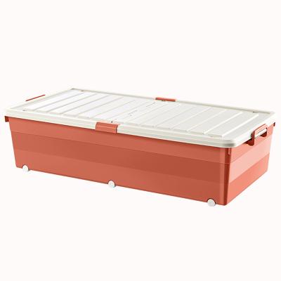 China Viable Under Bed Storage Box With Wheels Clothes Stackable Colorful Fashion Plastic Toy Storage Drawers Storage Box for sale