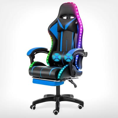 China Convertible Gaming Chair Computer Chair with Footrest and Lumbar Support Height Adjustable with 360 Degrees-Swivel Seat and Headrest for sale