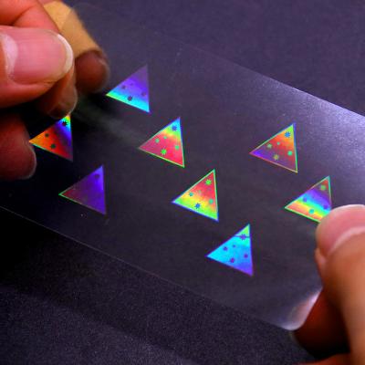 China Anti-Counterfeiting Custom Stickers Hologram Covered Foil Laminate Label Custom Printing Transparent Hologram Sticker for sale