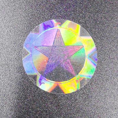 China Anti-Counterfeit Transparent Sticker Label Die Cut Transparent Hologram Effect Foil Stickers for sale