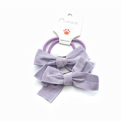 China European and American style factory handmade elastic ponytail holders bow hair tie for children kids girls for sale