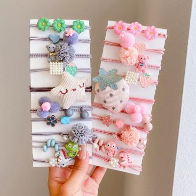 China JIRIS 8pcs/Set Girls Soft Cute Cartoon Braid Elastic Kids Hair Ties Elastic Band Set For Women Girls for sale