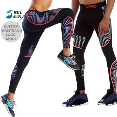 China Wholesale Custom High Elastic Breathable Compression Pants Mens Gym Anti-Wrinkle Waistband Compression Pants Running Compression Pants Men for sale